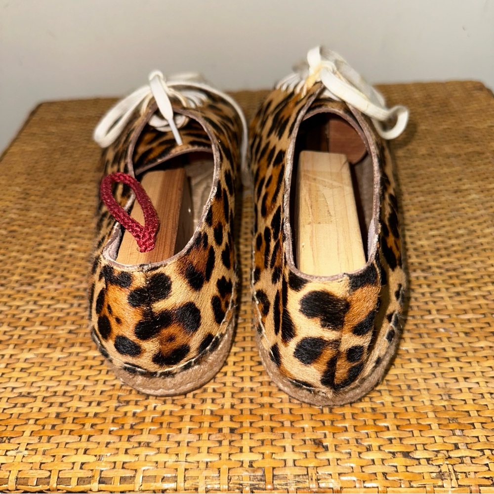 J. Crew Women’s Size 9 US Espadrille Calf Hair Sneakers Leopard Preppy Classic - Picture 5 of 15